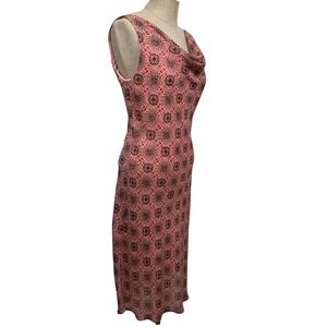 Y2K Women 8 Boho Fairy Cowl Neck Midi Dress Sleeveless Sheer Coquette Romantic